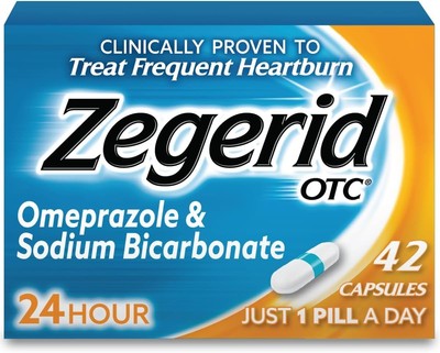 Zegerid OTC, Omeprazole 20mg and Sodium Bicarbonate, 42 Count (Pack of 1) 