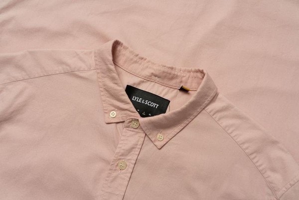 Men Lyle & Scott Shirt Peach Cotton 40 /L / 48