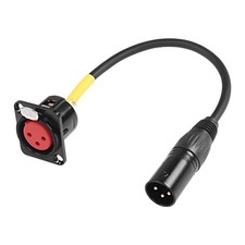 XMSJSIY D-Type XLR Female Panel Mount to Male Connector Pass Through Gold