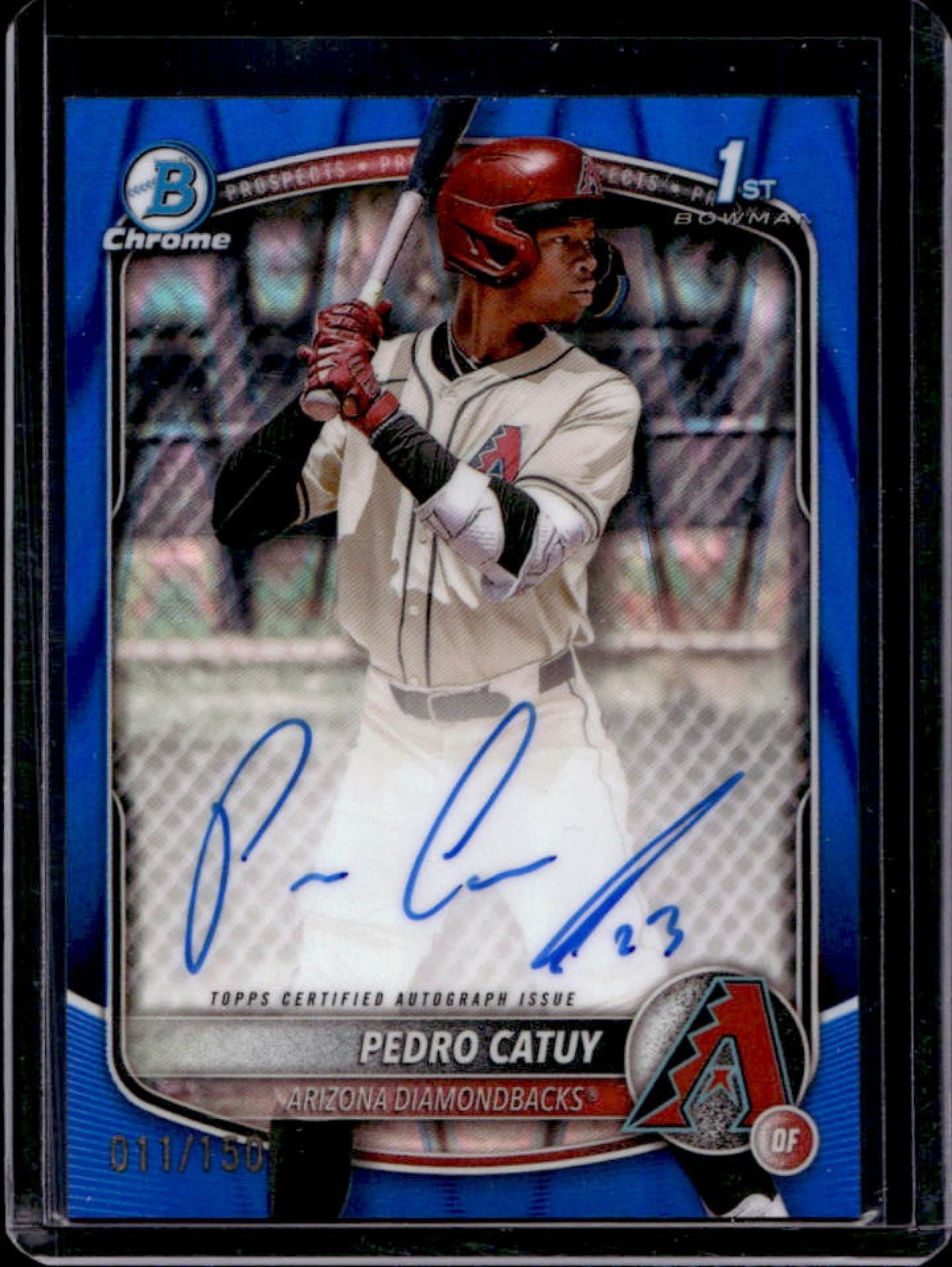 2025 Bowman Chrome Pedro Catuy Auto Blue RayWave Refractor 1st #11/150