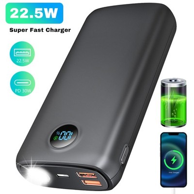 Power Bank 20000mAh 22.5W Super Fast Charging Portable Charger LED Display&Light
