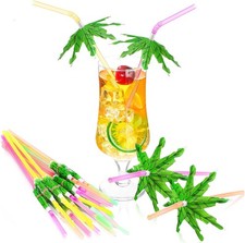 Chengu 100 Pieces Umbrella Straws for Drinks Hawaiian Cocktails Umbrella Straws