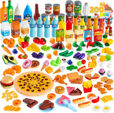 200-Piece Realistic Play Food Set for Kids - Fun Kitchen Accessories