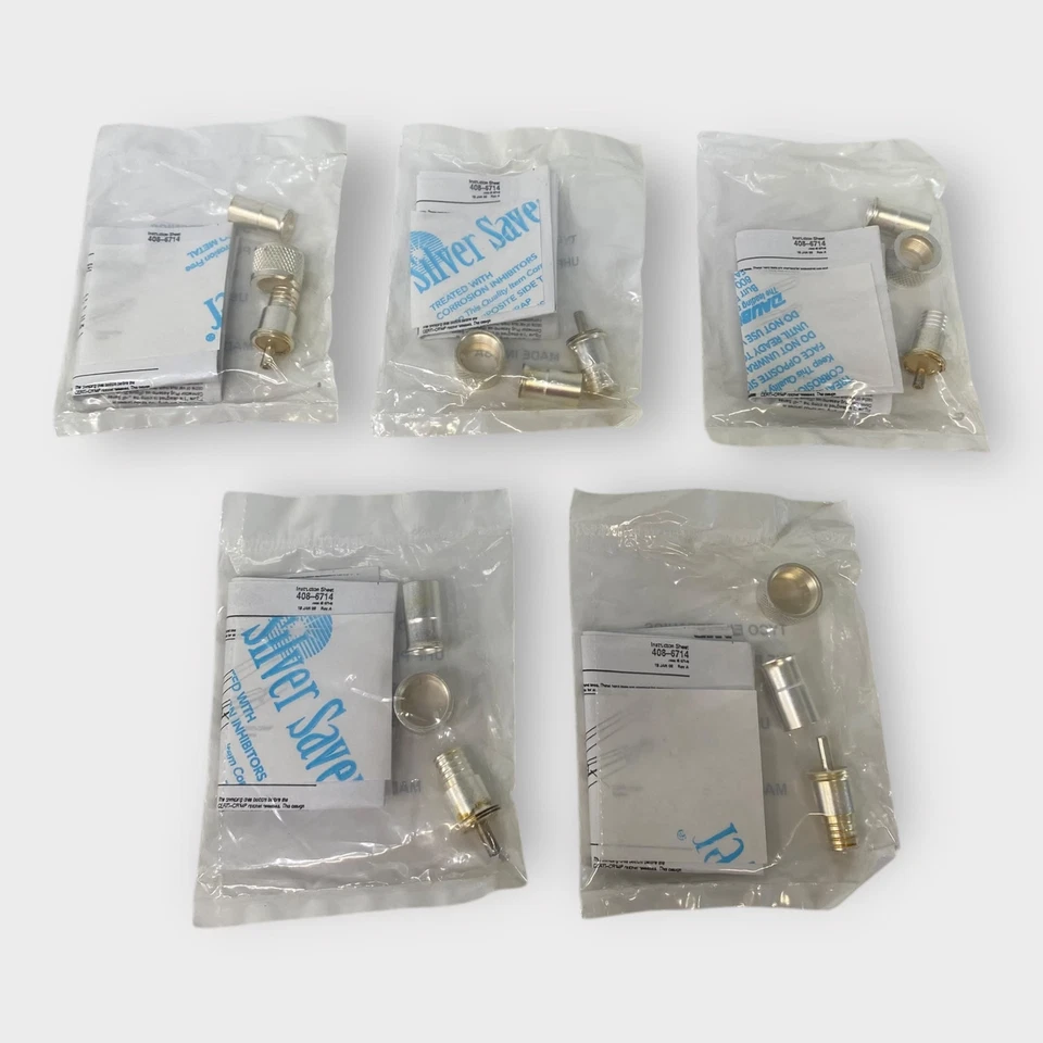 Tyco 330830 Plateado Coaxial UHF Cable Conexión Macho Pin Enchufe Crimpado Recto CANTIDAD 5 Foto 4 de 4