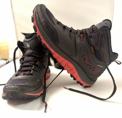 Hoka One One Tor Tech Mid WP Women's Hiking Boots Black Pink Gray US 8.5