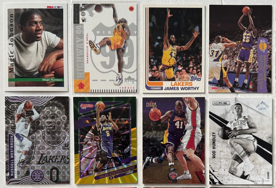 Lote de 32 tarjetas de baloncesto de la NBA de Los Angeles Lakers 1990-2022 dignas de Shaq Magic Foto 2 de 4