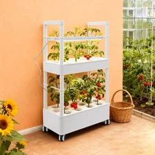 Hydroponics Growing Kit w/Grow Lights 28-Hole Hydroponic Growing Kit for Home