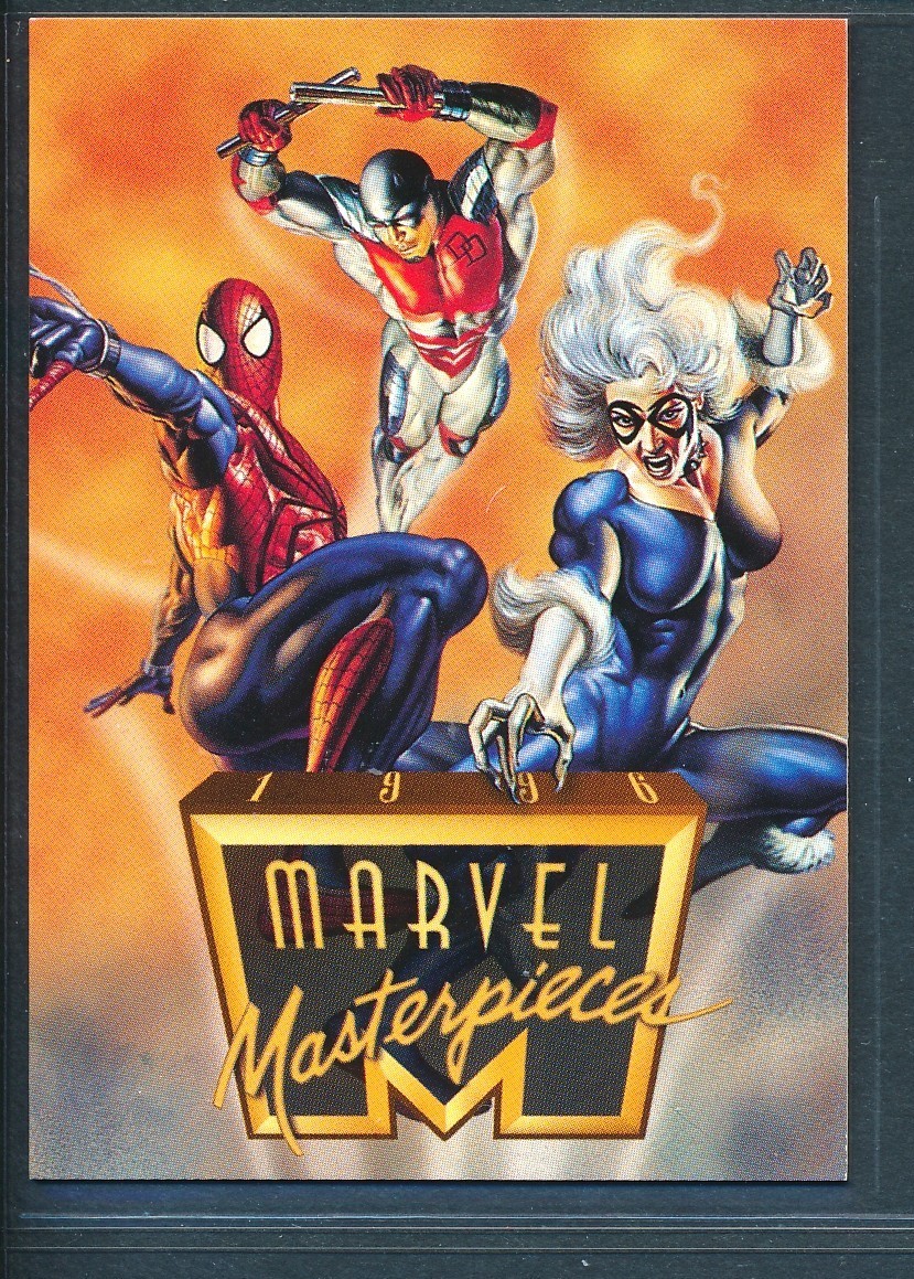 Checklist #100 Marvel 1996 Masterpieces trading card — raw and PSA graded price guide