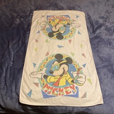 Vtg Mickey Mouse Bath Time Towel Beach Towel