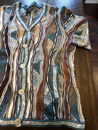 Rare Vintage Authentic Early 2000s Coogi Cardigan Sweater Multicolor Sz. XLarge - Picture 6 of 12
