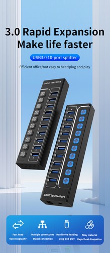 10 in 1 USB 3.0 HUB docking station Typec hub with switch computer data multi - Picture 7 of 18