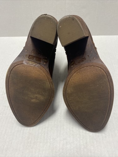 Lucky Brand Eugina Brown Leather Ankle Bootie Size 6.5 Boots - Picture 7 of 10