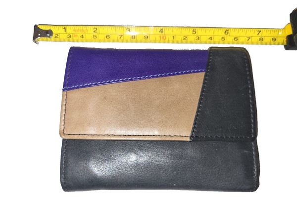 Echt Leder Unisex GeldböRse 3 Farbig Portemonnaie Geldbeutel Brieftasche-image