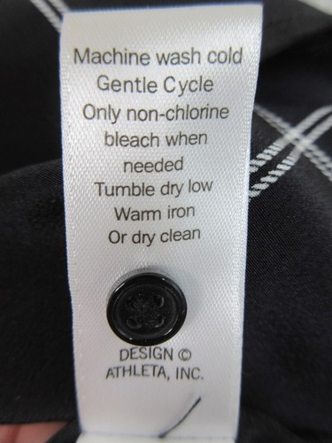 Athleta Shirt WomenM Black Silk Windowpane Tank Minimalist Monochrome Versatile - Picture 14 of 21