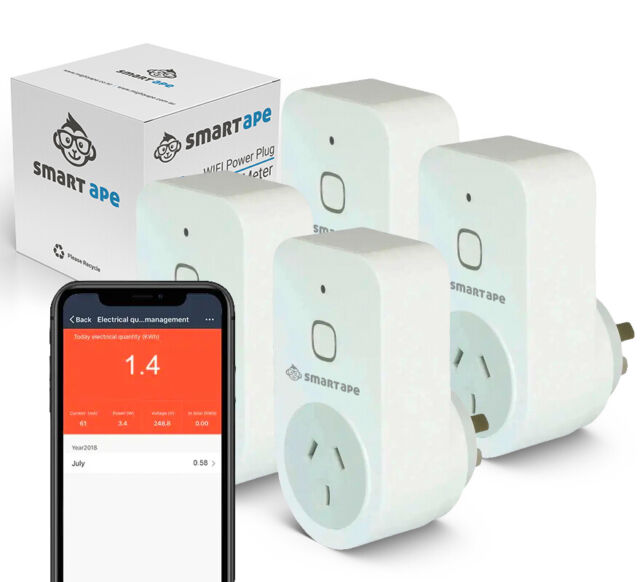 Smart Ape: WiFi Plug With Power Meter- 4 Pack