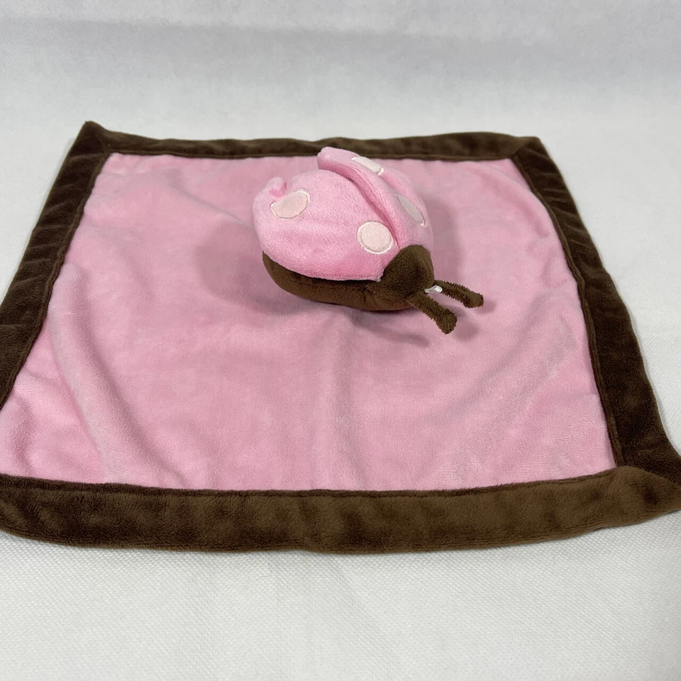 Tiddliwinks MARRÓN Y ROSA LADYBUG LOVEY Manta de Seguridad Blankie PELUCHE BEBÉ JUGUETE Foto 3 de 4