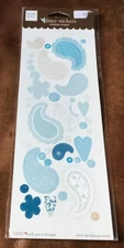 (2) 3 X 12" HEIDI GRACE CARDSTOCK STICKER SHEETS  BLUE PAISLEY 2007 - 2 SIDES *