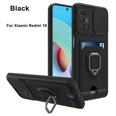 For Xiaomi Redmi Note 10 Pro 10S POCO X3 NFC Slide Camera Ring Armor Case Cover