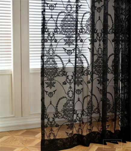 Princess Style European Floral Embroidered Lace Net Curtain for Bedroom 1 Panel - Picture 29 of 39
