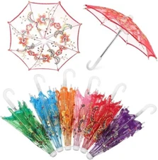 Set of 12 Tiny/small Lace Embroidered Parasol Umbrella (8 Inches Only) for Wedd