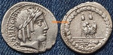 R&Ouml;MISCHE REPUBLIK Jahr 85 v. Chr. Silberdenar von FONTEIA Roma. Gewicht 3,66 gr.