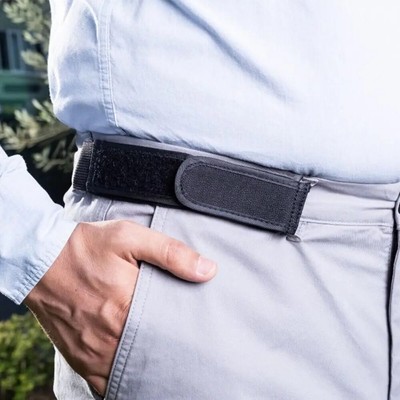 2 Pack No Buckle Belts for Men Women Side Elastic Belt Fits S/M/L Belt Loops