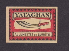  old match label Belgium BN14906 Yataghan 