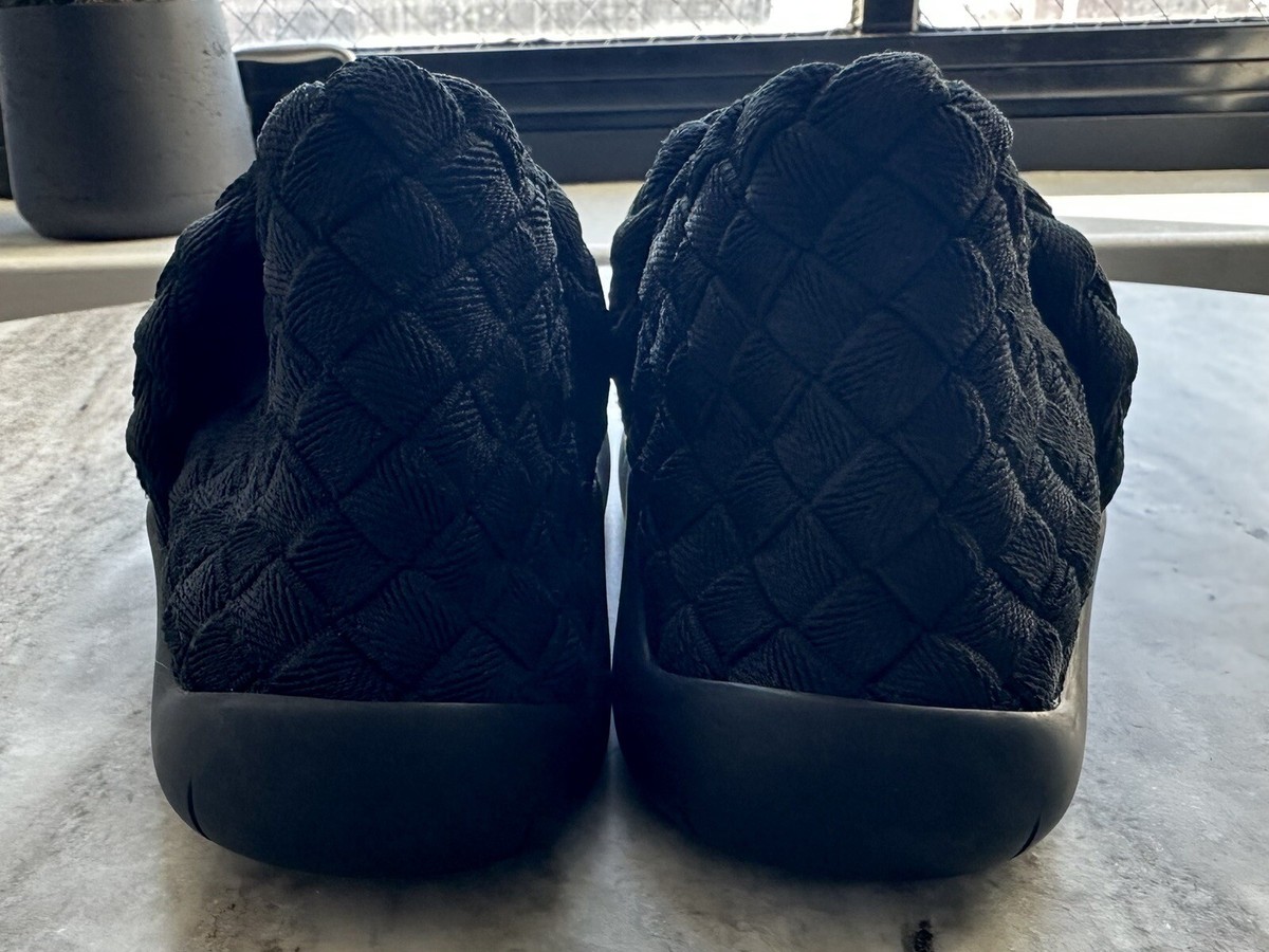 BOTTEGA VENETA BLACK INTRECCIATO ELASTIC FABRIC STARFISH SLIP ON 
