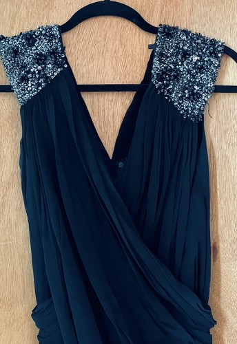 Schwarz Pailletten Neujahr Urlaub Cocktail Party FRANZÖSISCHE VERBINDUNG GRAINGER Kleid 4 $ 298 - Bild 4 von 8