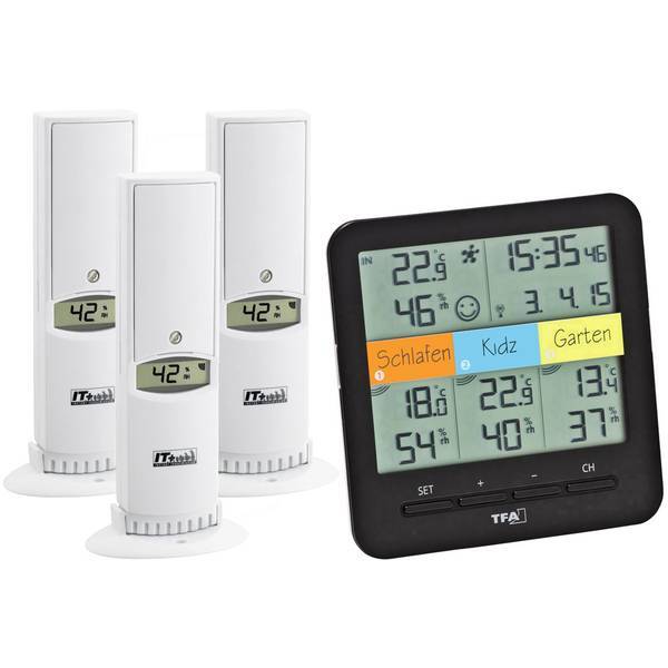 Tfa weatherhub smarthome system klimahome termoigrometro senza fili nero