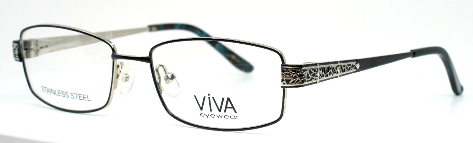 Оправа для очков VIVA Eyewear VV4513 001 Черная прямоугольная металлическая 52-17-135 27890₽