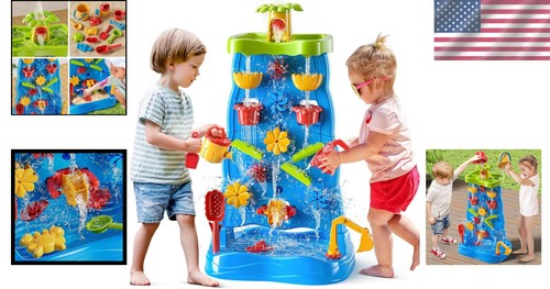 Waterfall Activity Water Table - Sensory Toy for Kids 3-8 , Outdoor Fun - Picture 2 of 11