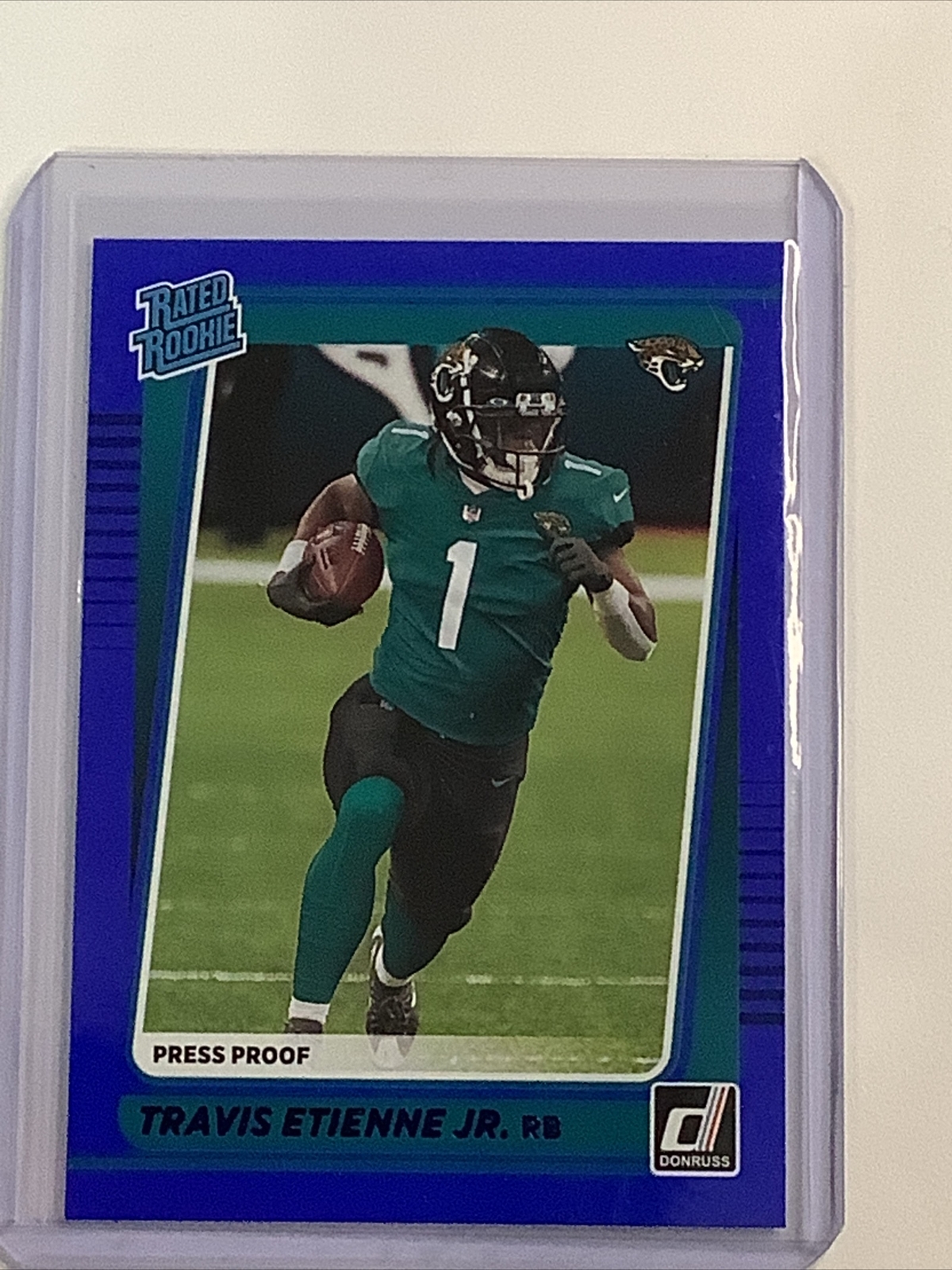 Travis Etienne Panini Donruss #258 Press Proof Blue