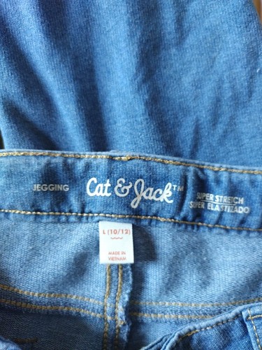 Cat & Jack Girls Jegging L 10/12 Super Stretch Denim Pants. NWOT - Picture 3 of 7