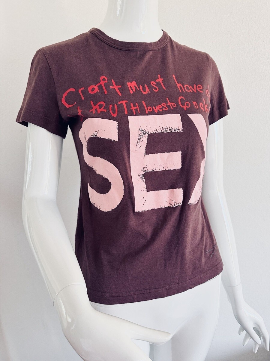 Vivienne Westwood Anglomania Top T-Shirt Cotton Burgundy SEX Vivienne Westwood Anglomania Top T-Shirt Cotton Burgundy SEX