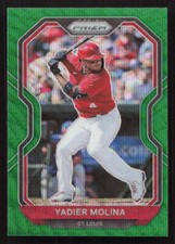 2021 Panini Prizm Yadier Molina Green Wave Prizm #223 Card