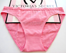 VICTORIA'S SECRET Cotton Rib Bikini Panty L XL Pink Hope NWT Ribbed VS