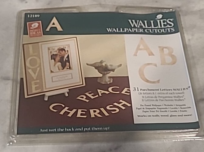 Wallies Wallpaper Cut Outs 25pkg Pre-pasted Washable - Parchment Letters