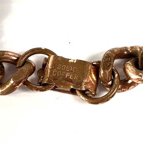 Solid Copper Heavy Chain Link Bracelet Vintage Men’s Woman’s 7” Wrist Size - Picture 3 of 5