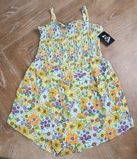 Girls' Smocked Romper - Art Class  Yellow Floral Yellow multicolored New 14/16