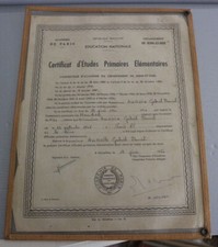Ancien diplome brevet certificat ETUDES PRIMAIRES AUBOIN MEUDON VERSAILLES 1960