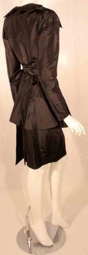 ADOLFO 1980er Jahre schwarz Seide Halstuchkleid - Bild 5 von 10