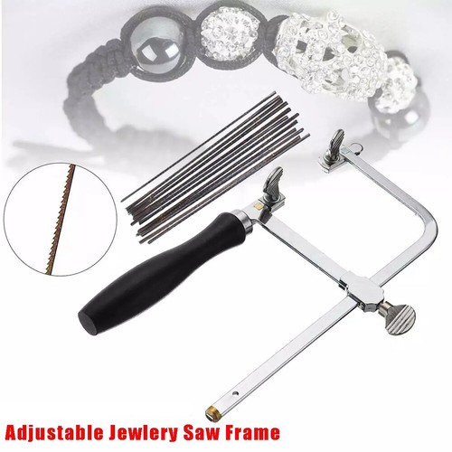 Adjustable Jewellers Piercing Saw Frame Jewellery Making Tool & 12pcs