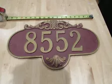 Metal Sign For Address or Door 8552 (17.5 x 10.5 inches) 3/8 inch thick