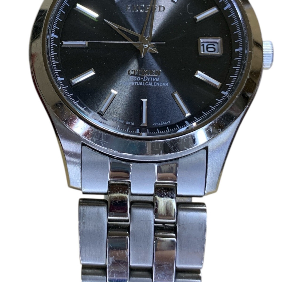CITIZEN Exceed EcoDrive E510-H31071 Solar Silver Case Black Dial