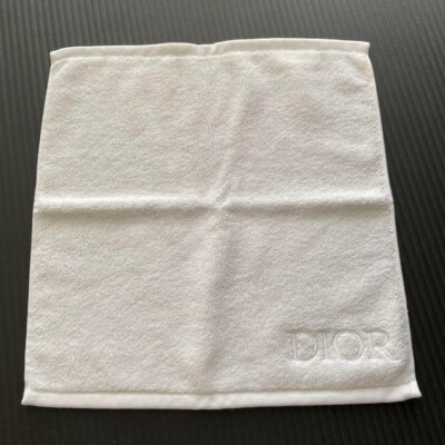 Christian Dior Mini Pouch & Hand Towel Set White Logo 33x35cm