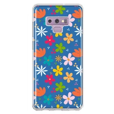 Mundaze Case for Samsung Galaxy Note 9 Cover Blue Cute Flowers