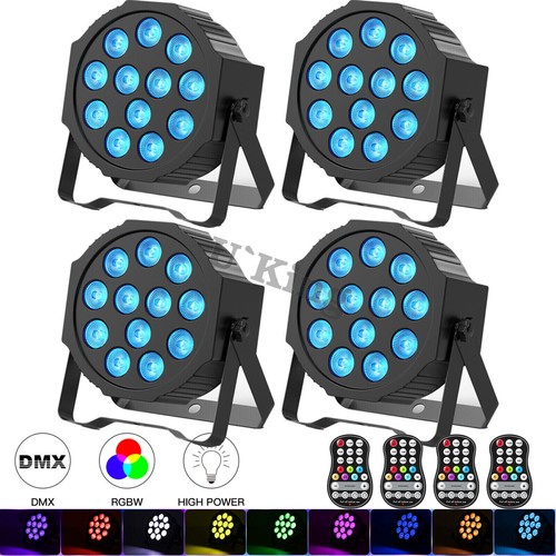 4X 5500mAh Rechargeable Battery RGBW LED PAR Wash DMX Stage Light Disco DJ Party - Picture 8 of 21
