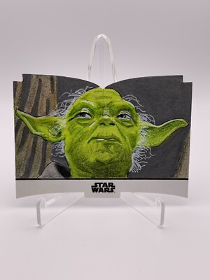 YODA 2023 Topps Chrome Star Wars Hobby Die-Cut Manga Sketch Card 1/1