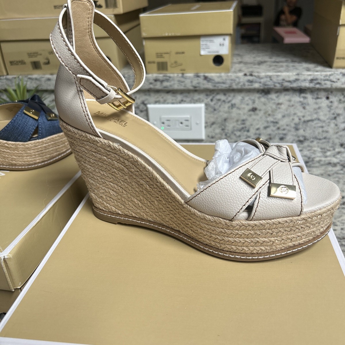 Crocodile Embossed Michael Michael Kors Ripley Leather Wedge